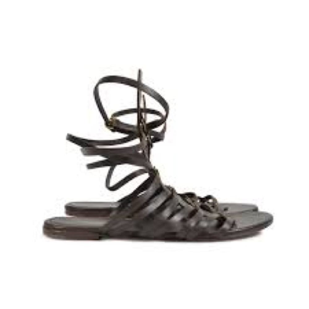 Yves Saint Laurent black strappy sandal size 37.5